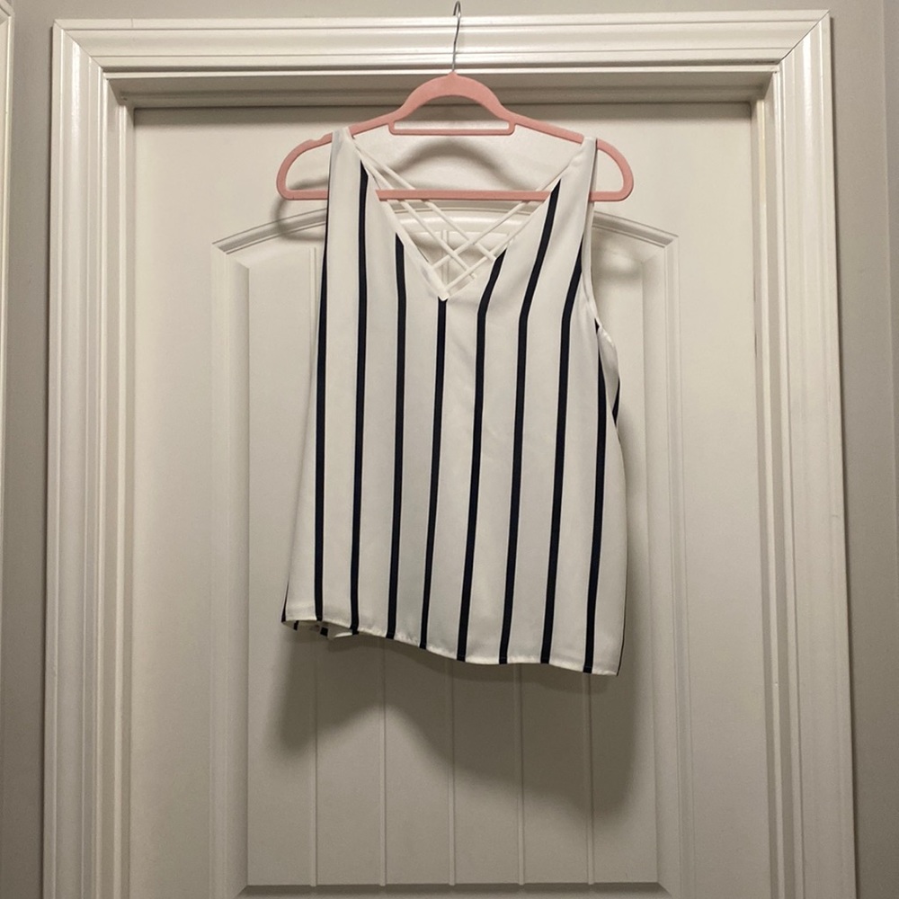 express striped blouse tank